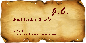 Jedlicska Orbó névjegykártya